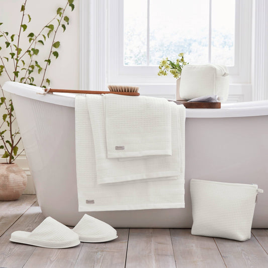 Spa Collection White Waffle Towels 